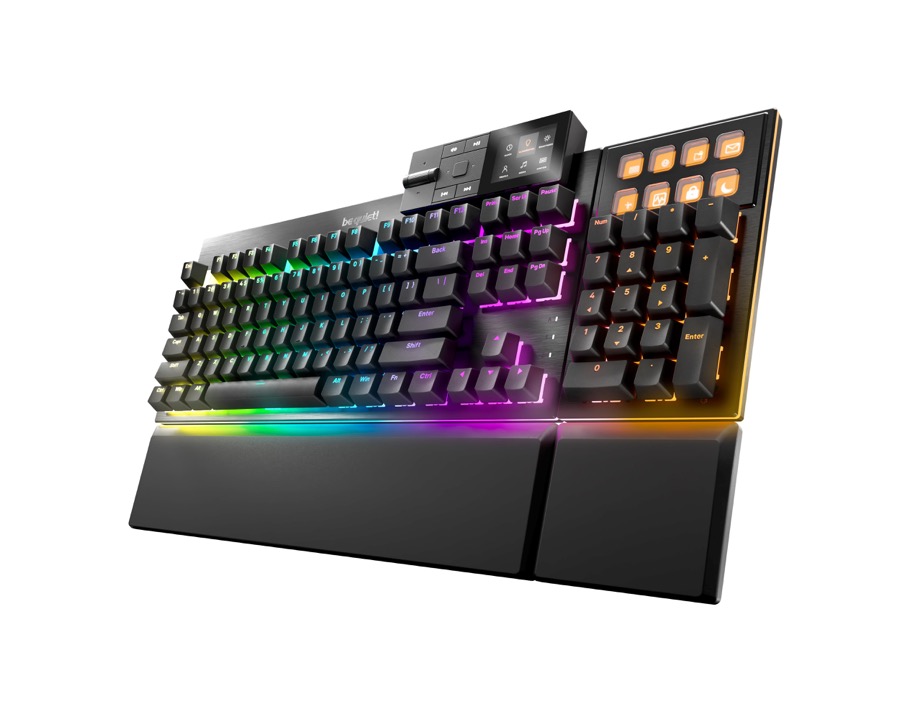 be quiet! Dark Mount Mechanical Keyboard | Linear | Hot-Swappable Lubricated Silent Switches | Detachable Numpad and Media Dock | Programmable ARGB Keys | Quality PBT Double Shot Keycaps | BT001US